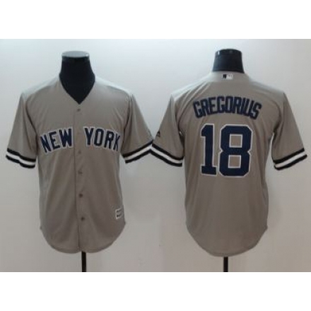 مدخن بخور Men's New York Yankees #18 Didi Gregorius Grey New Cool Base Stitched  Baseball Jersey مدخن بخور